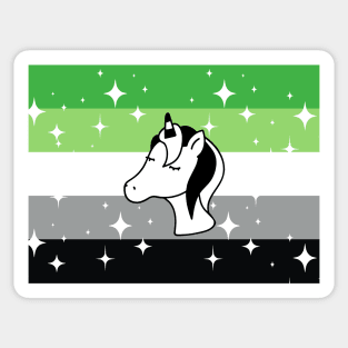 Aromantic Sparkle Unicorn Sticker